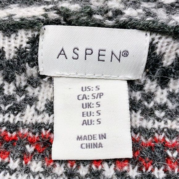Aspen Gray Wool Blend Fair Isle Nordic Coatigan Cardigan Sweater Duster - Small - Picture 5 of 6